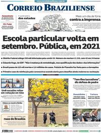 Capa do jornal Correio Braziliense 25/08/2020