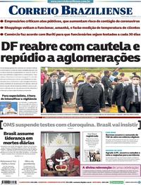 Capa do jornal Correio Braziliense 26/05/2020