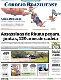 Capa do jornal Correio Braziliense 26/11/2020
