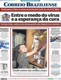 Capa do jornal Correio Braziliense 29/04/2020