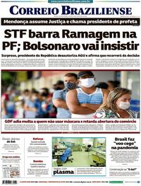 Capa do jornal Correio Braziliense 30/04/2020
