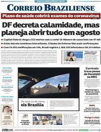 Capa do jornal Correio Braziliense 30/06/2020