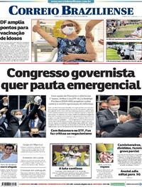 Capa do jornal Correio Braziliense 02/02/2021