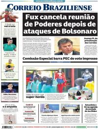 Capa do jornal Correio Braziliense 06/08/2021