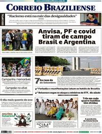Capa do jornal Correio Braziliense 06/09/2021