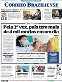 Capa do jornal Correio Braziliense 07/04/2021