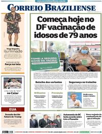 Capa do jornal Correio Braziliense 09/02/2021