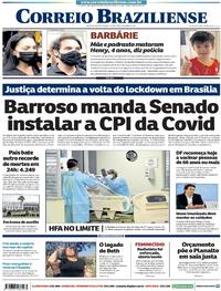 Capa do jornal Correio Braziliense 09/04/2021