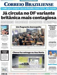 Capa do jornal Correio Braziliense 17/02/2021