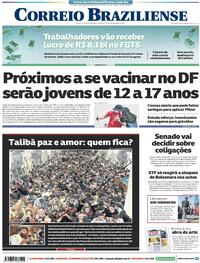 Capa do jornal Correio Braziliense 18/08/2021