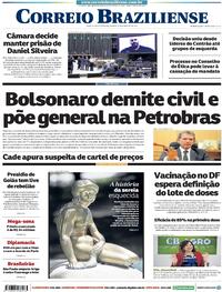 Capa do jornal Correio Braziliense 20/02/2021