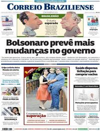 Capa do jornal Correio Braziliense 21/02/2021