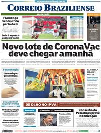 Capa do jornal Correio Braziliense 22/02/2021