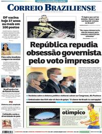 Capa do jornal Correio Braziliense 23/07/2021