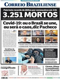 Capa do jornal Correio Braziliense 24/03/2021