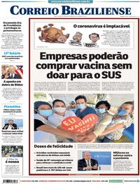 Capa do jornal Correio Braziliense 26/03/2021