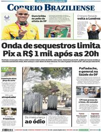 Capa do jornal Correio Braziliense 28/08/2021