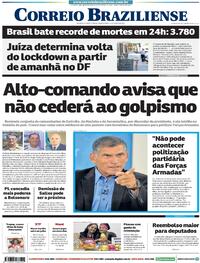 Capa do jornal Correio Braziliense 31/03/2021