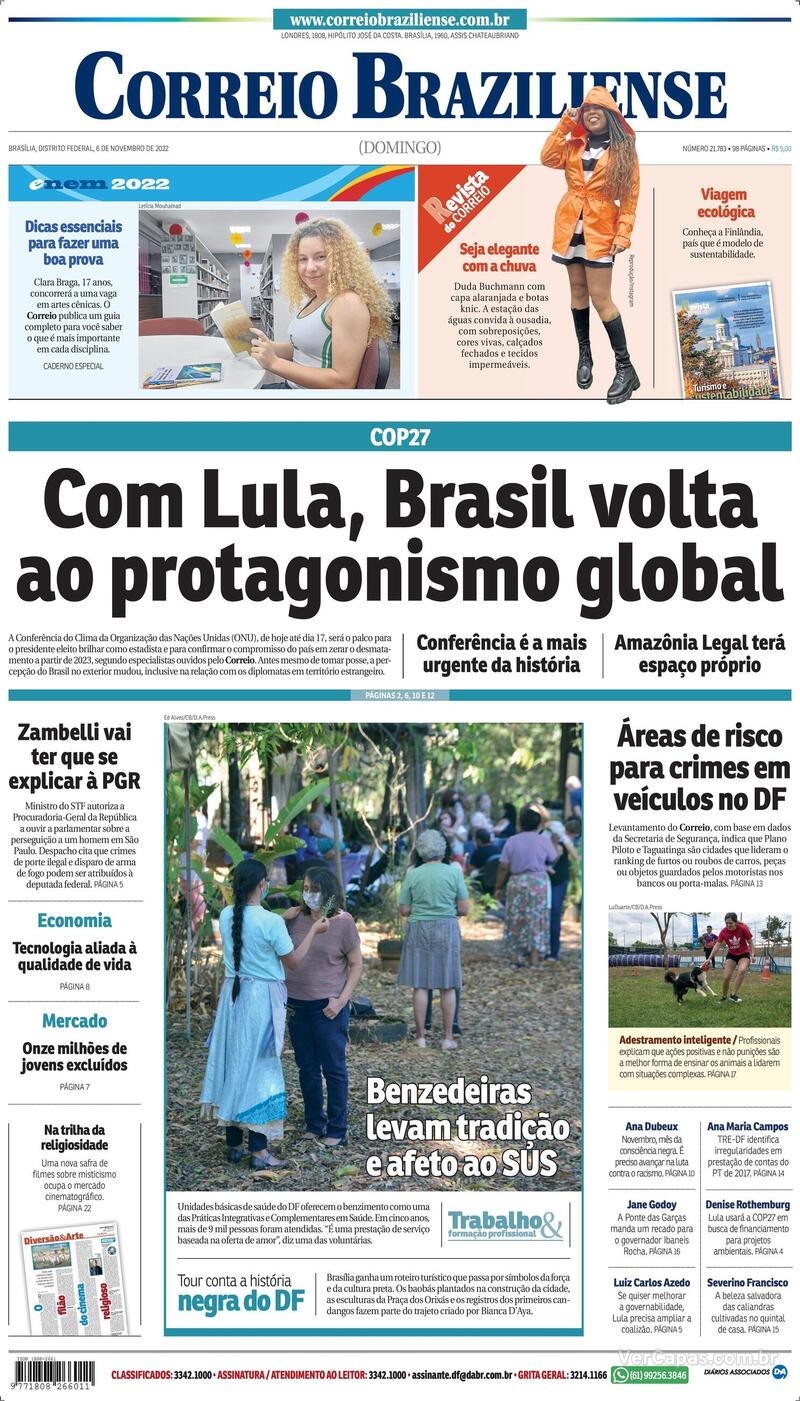 Capa Correio Braziliense Domingo,24 De Outubro De 2021