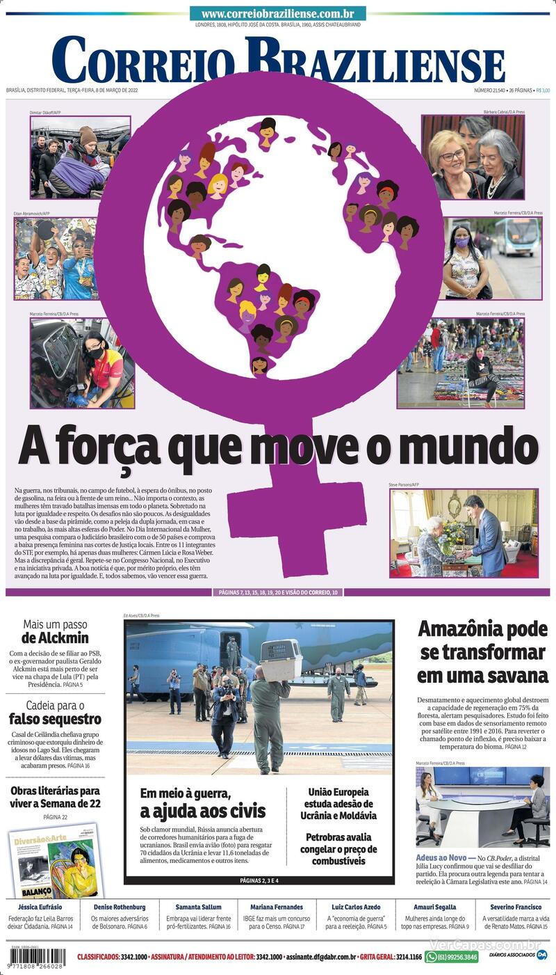 Capa Correio Braziliense Edição Ta, 8 De Dezembro De 2017