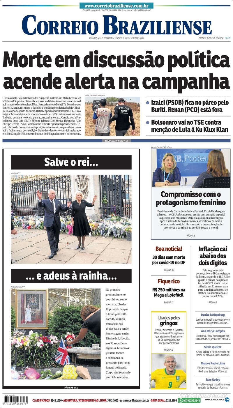 Capa Correio Braziliense Quarta, 6 De Maio De 2020