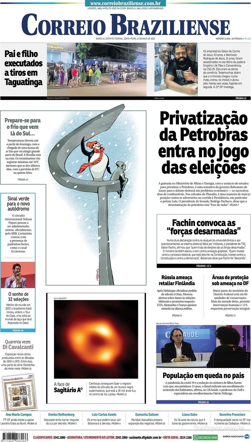 Capa Correio Braziliense Segunda De Maio De