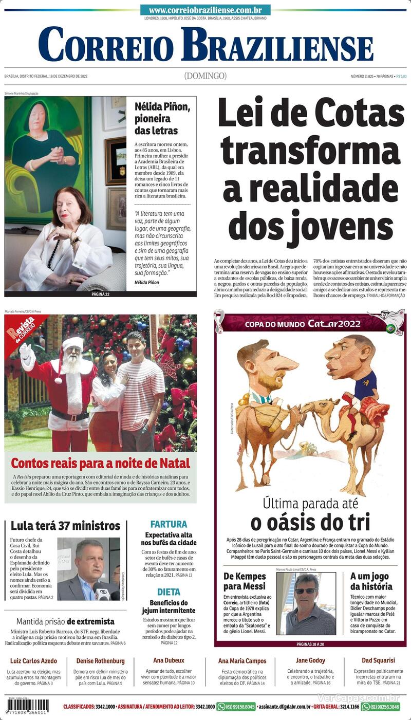 Capa Correio Braziliense Domingo, 9 De Outubro De 2022