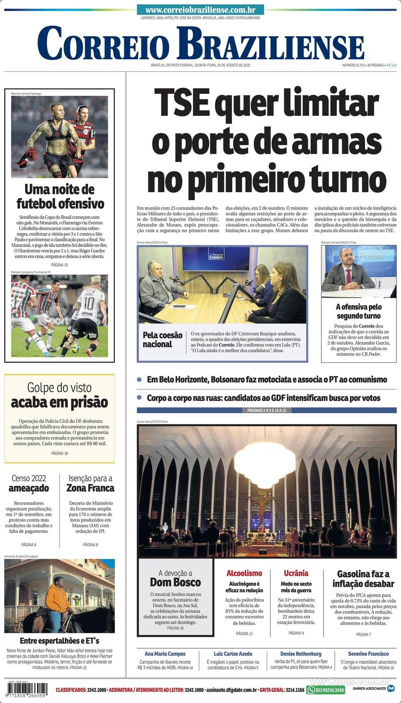 Capa Correio Braziliense Quarta,13 De Junho De 2018