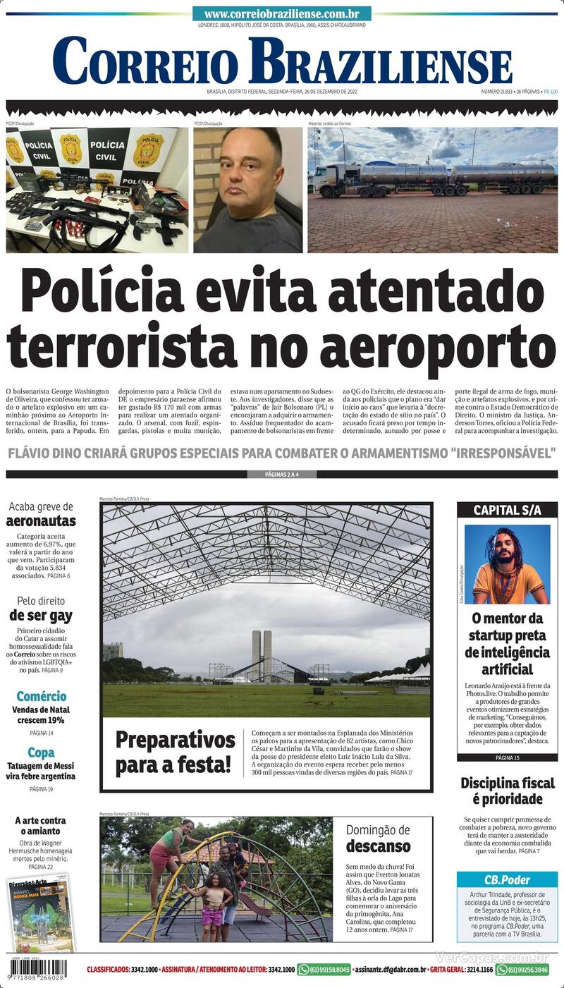 Capa Correio Braziliense Domingo De Novembro De