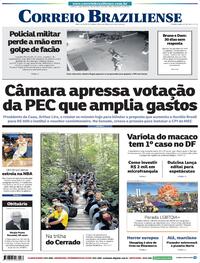 Capa do jornal Correio Braziliense 04/07/2022