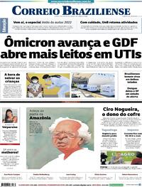 Capa do jornal Correio Braziliense 15/01/2022