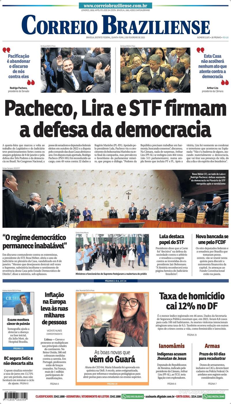 Capa Correio Braziliense Sexta De Outubro De