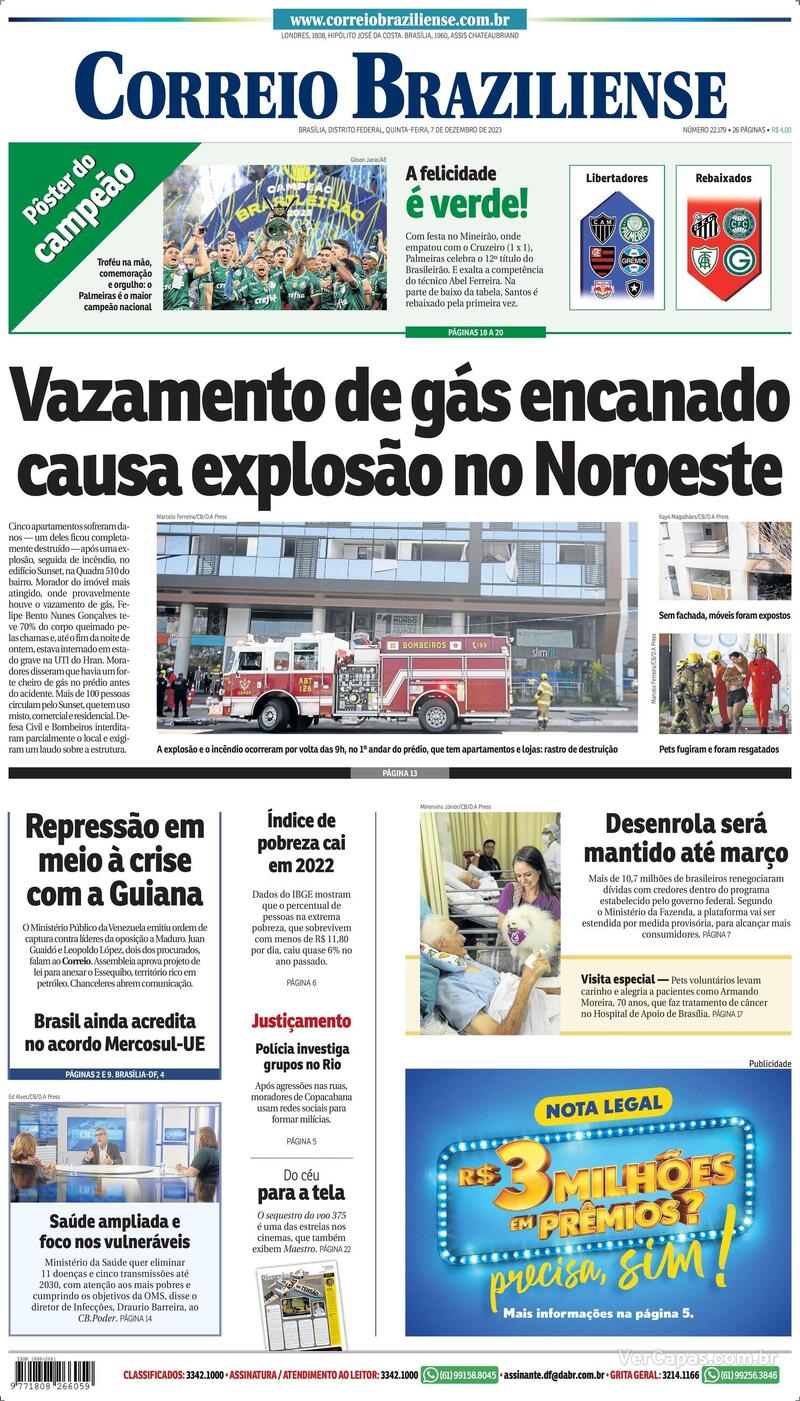 Capa Correio Braziliense Quinta,11 De Agosto De 2022