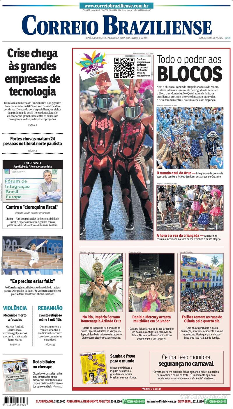 Capa Correio Braziliense Segunda,23 De Janeiro De 2023