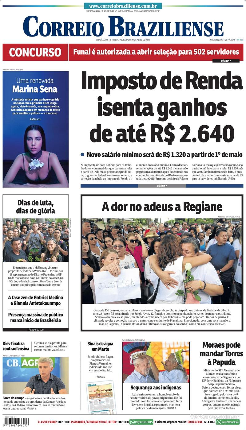 Capa Correio Braziliense Edi O Sexta De Abril De