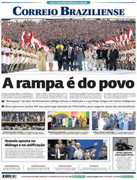 Capa do jornal Correio Braziliense 02/01/2023