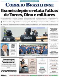 Capa do jornal Correio Braziliense 14/01/2023