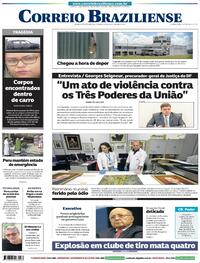 Capa do jornal Correio Braziliense 16/01/2023