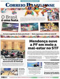 Capa do jornal Correio Braziliense 14/02/2026