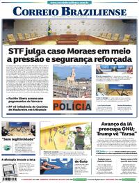 Capa Correio Braziliense 15/09/2026