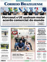 Capa do jornal Correio Braziliense 18/01/2026