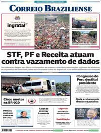 Capa do jornal Correio Braziliense 18/02/2026