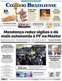 Capa do jornal Correio Braziliense 20/02/2026