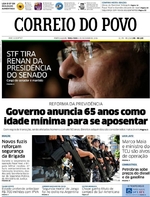 Capa do jornal Correio do Povo 06/12/2016