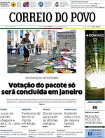 Capa do jornal Correio do Povo 24/12/2016