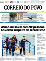 Capa do jornal Correio do Povo 26/12/2016