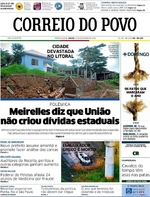 Capa do jornal Correio do Povo 31/12/2016