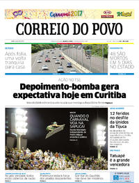 Capa do jornal Correio do Povo 01/03/2017