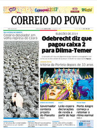 Capa do jornal Correio do Povo 02/03/2017