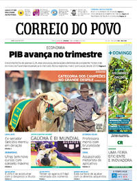 Capa do jornal Correio do Povo 02/09/2017